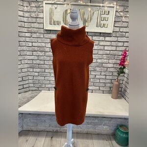 Orange roll neck tunic top